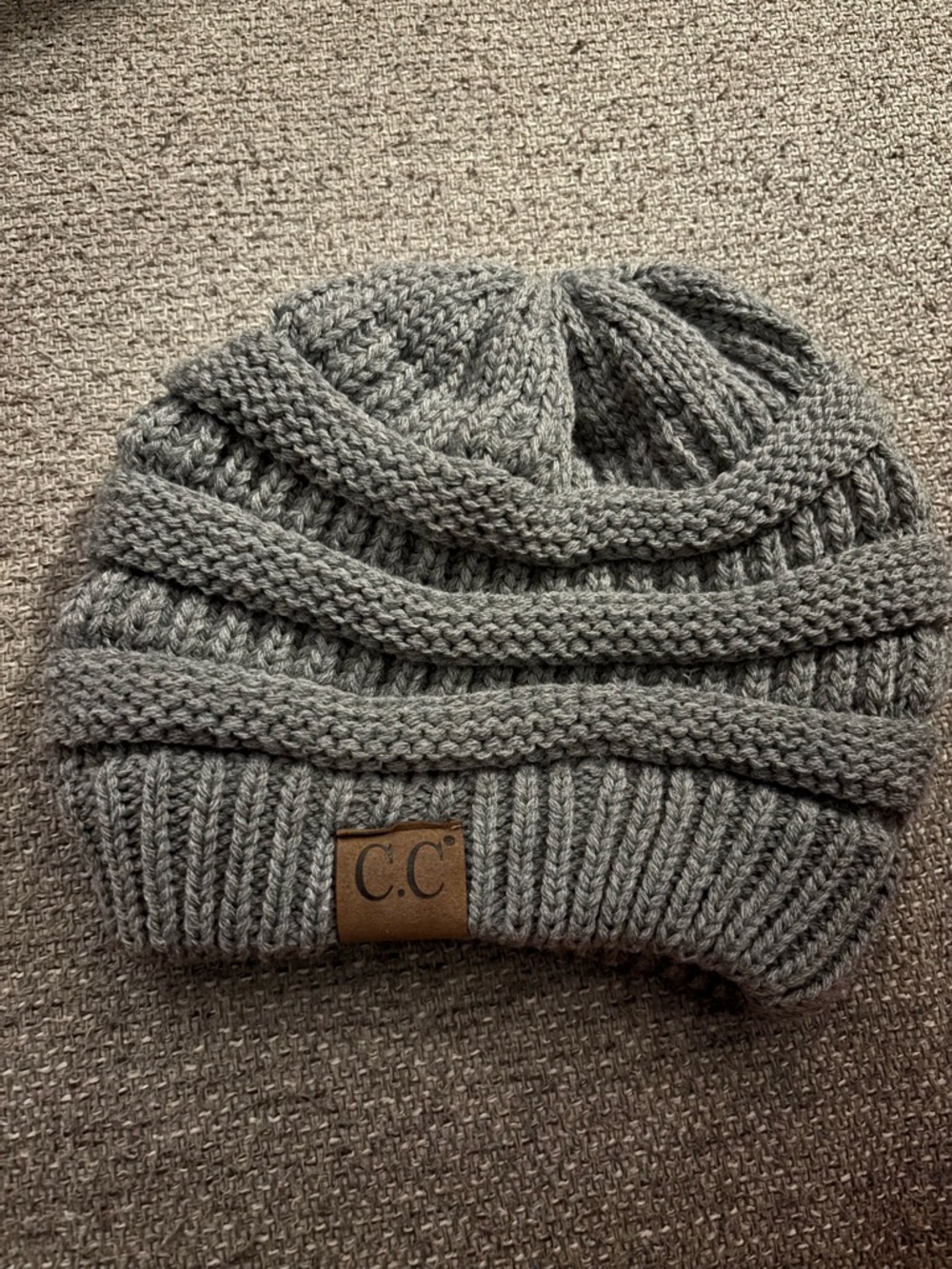 C.C Women’s Gray Knit Beanie Hat